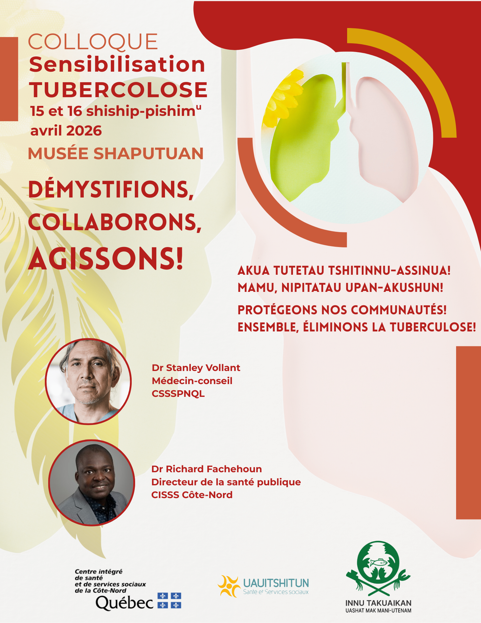 Affiche officielle du Colloque ITUM sur la sensibilisation à la tuberculose.